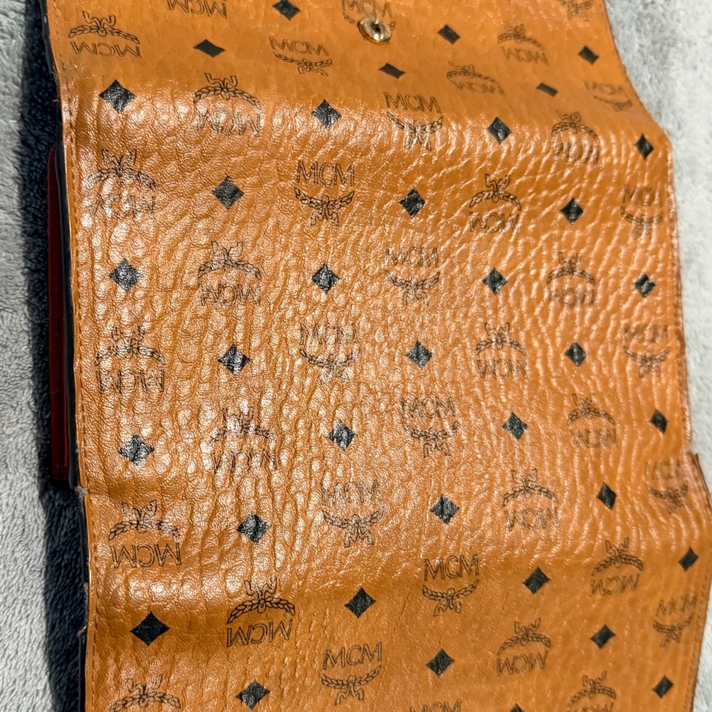 MCM Tan Leather Wallet with Logo Pattern - Picture 3 of 7